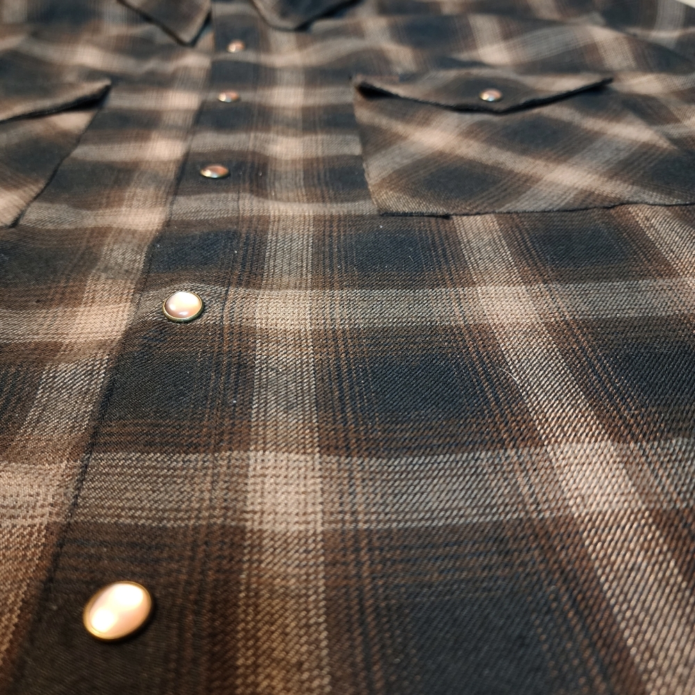 DIXXON The BOURBON Flannel Shirt - Men's 3XL - OG Pre-Pleat - Snaps RARE - Picture 4 of 4
